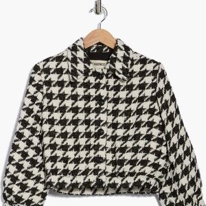 L'AGENCE Black & White Houndstooth Cropped Jacket with skirt (suit)